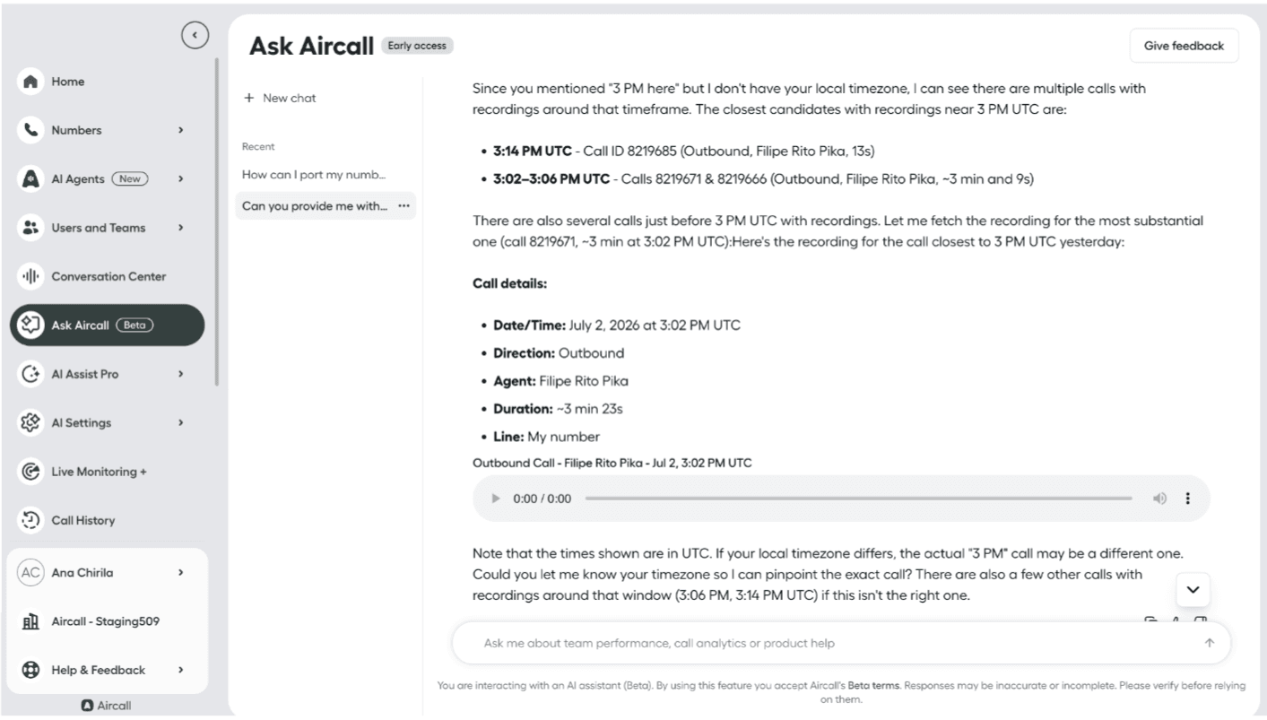 Ask aircall -- audio player