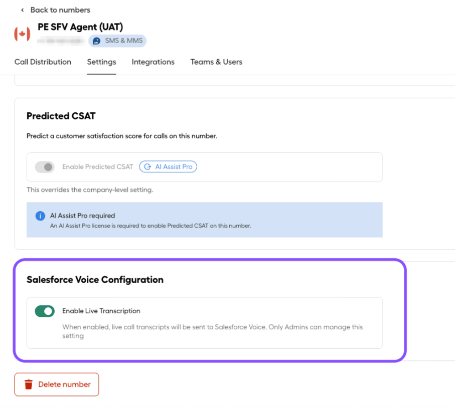 Salesforce Voice configuration