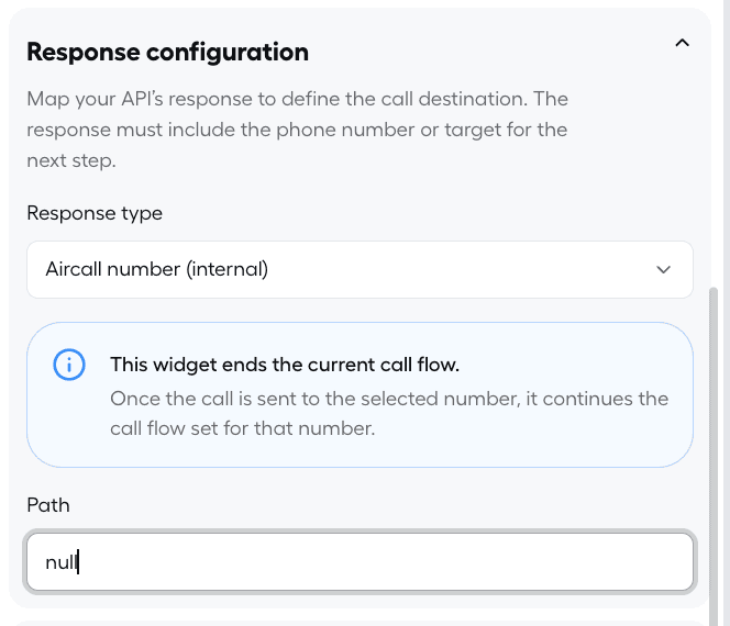 Response configuration
