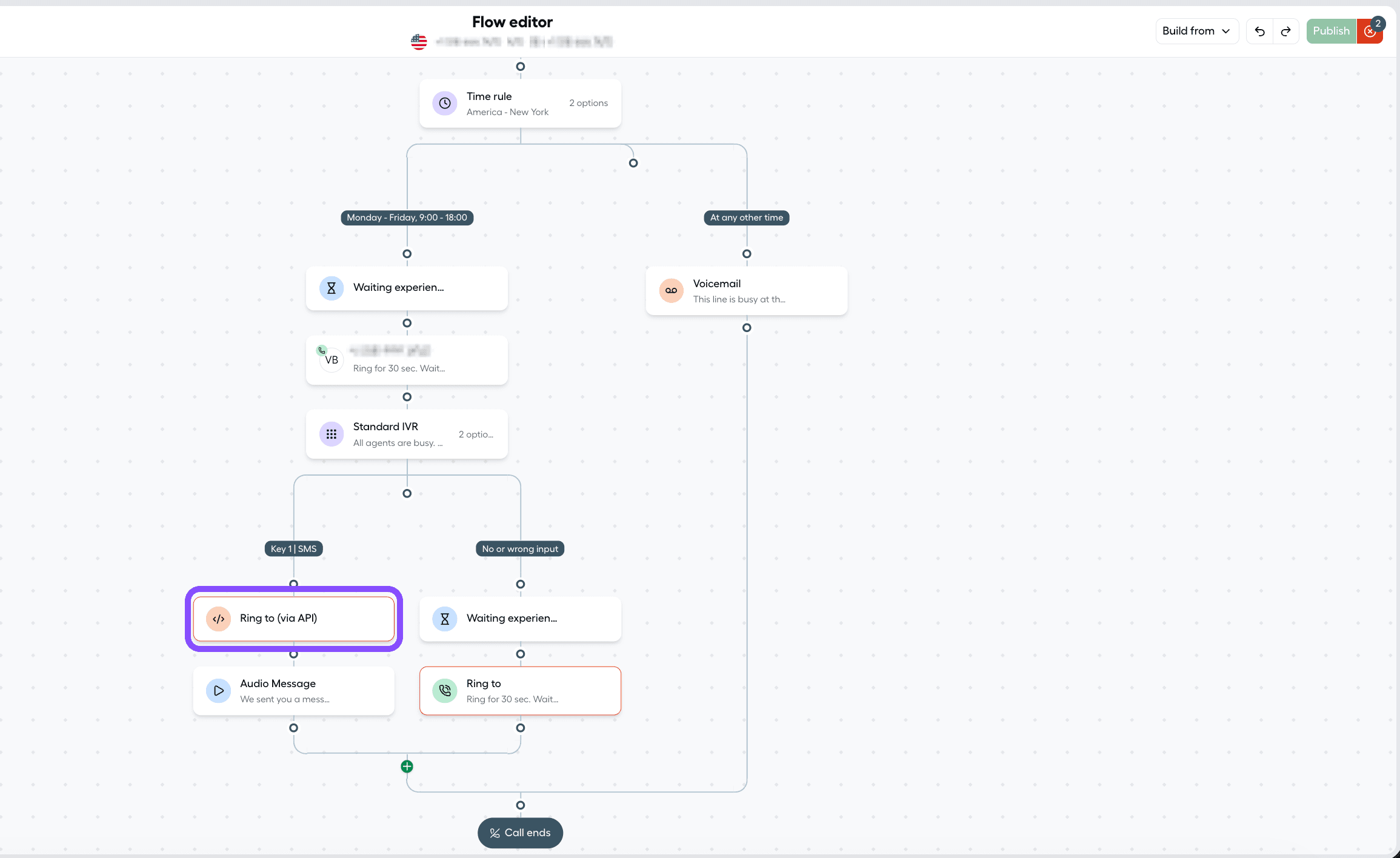 Ring to via API