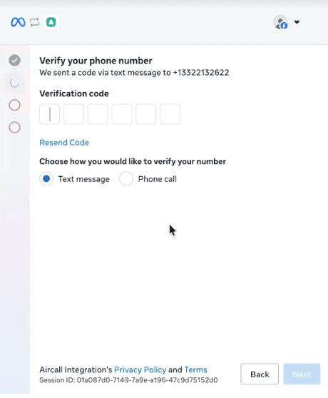 Verify phone number