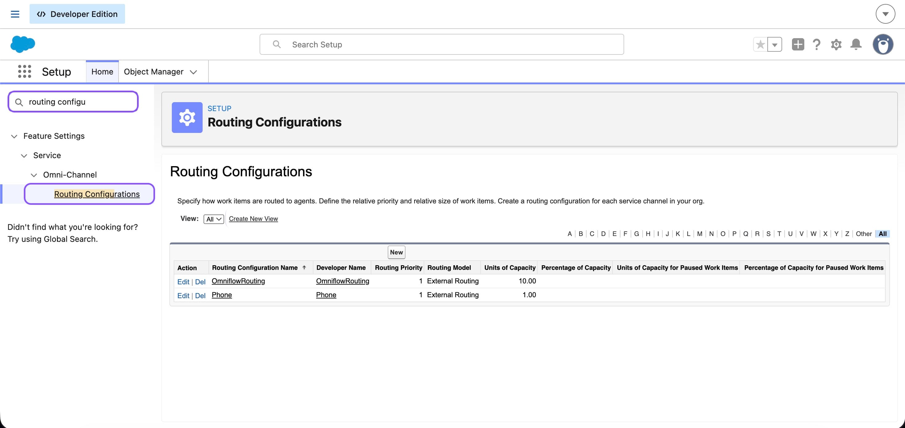 Routing configuration