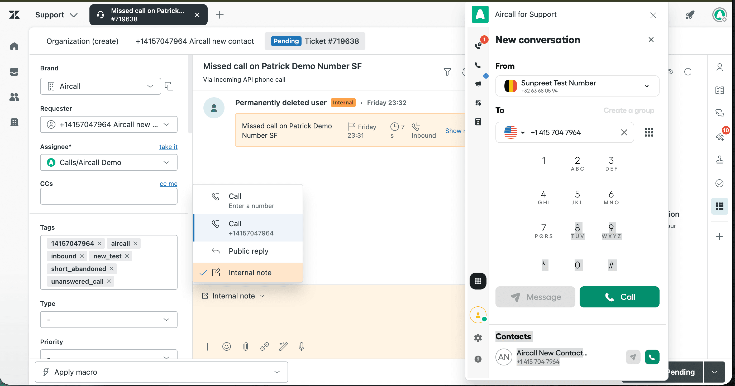 outbound call logging