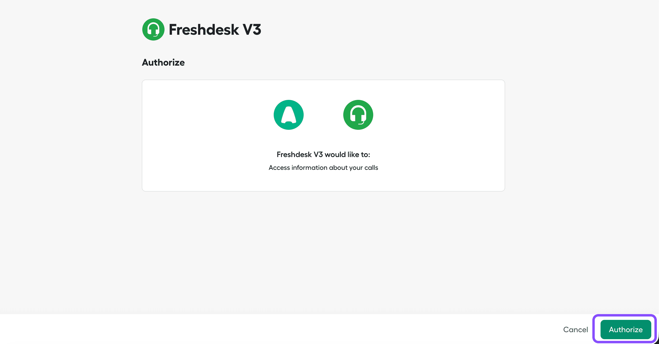 Authorize button