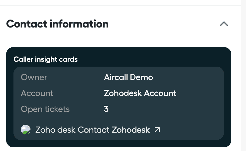 Contact insight card